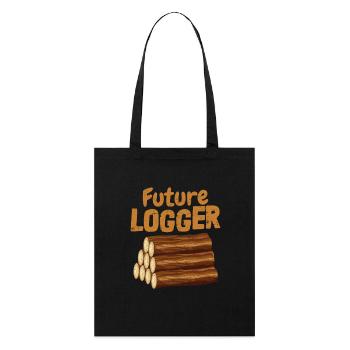 Future Logger Logging Lumberjack - Stanley/Stella Bio-Stoffbeutel - Schwarz - Vorne