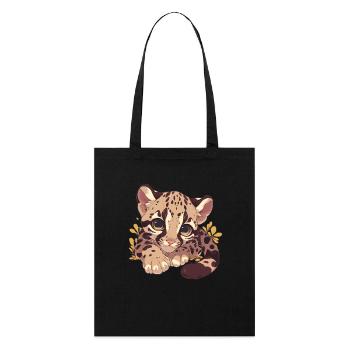 Clouded Leopard Nebelparder - Stanley/Stella Organic Tote Bag - black - Front