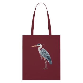 Heron Reiher - Stanley/Stella Organic Tote Bag - burgundy - Front