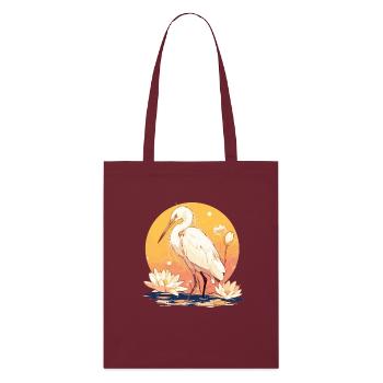 Heron Reiher - Stanley/Stella Organic Tote Bag - burgundy - Front
