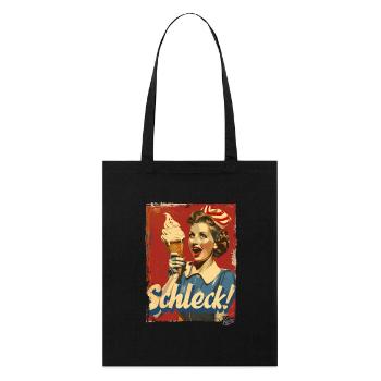 Fröhliche 1950er-Hausfrau mit Eiscreme – Schleck! - Stanley/Stella Bio-Stoffbeutel - Schwarz - Vorne