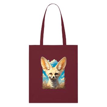 Fennec Fox Fenneks Fennek - Stanley/Stella Organic Tote Bag - burgundy - Front