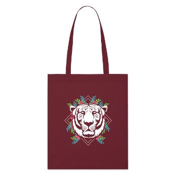 Weißer Tiger - Stanley/Stella Bio-Stoffbeutel - Burgunderrot - Vorne