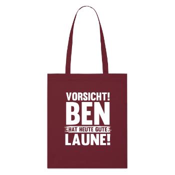 First name Ben - Stanley/Stella Organic Tote Bag - burgundy - Front