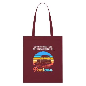 Pontonboot Boot Boote - Stanley/Stella Bio-Stoffbeutel - Burgunderrot - Vorne