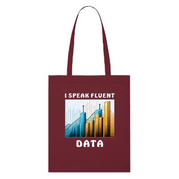 I SPEAK FLUENT DATA - Stanley/Stella Organic Tote Bag - burgundy - Front