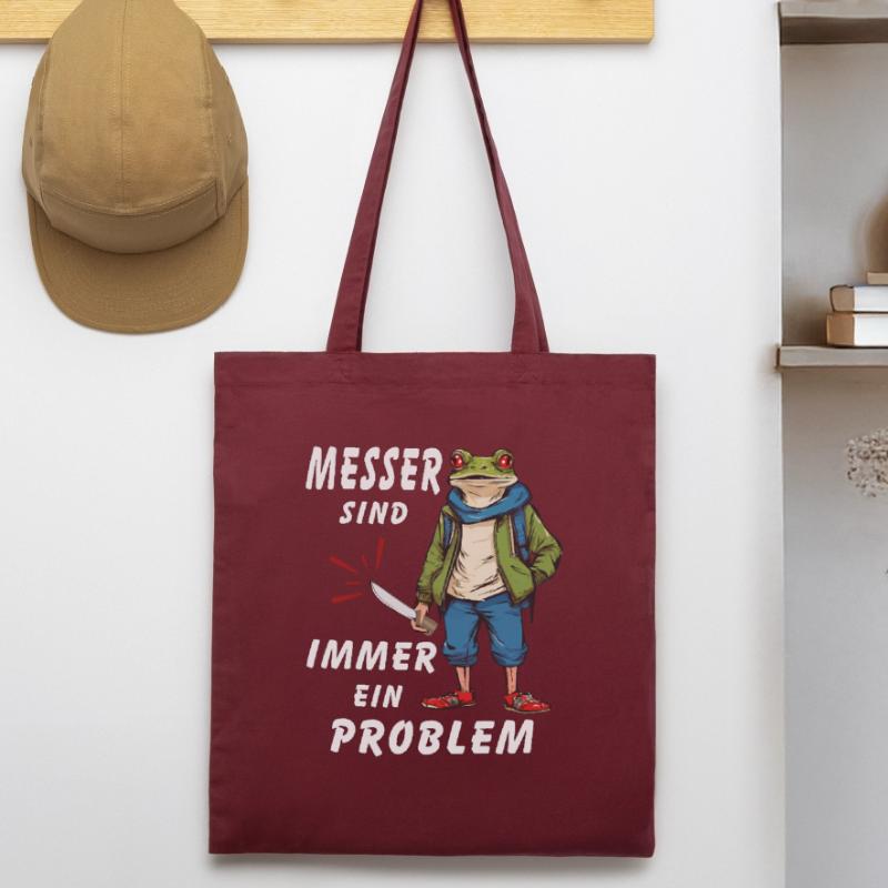 FROSCH MESSER SIND IMMER EIN PROBLEM Stanley/Stella Bio-Stoffbeutel