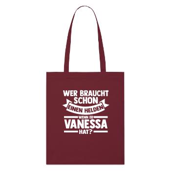 First name Heroine Vanessa - Stanley/Stella Organic Tote Bag - burgundy - Front