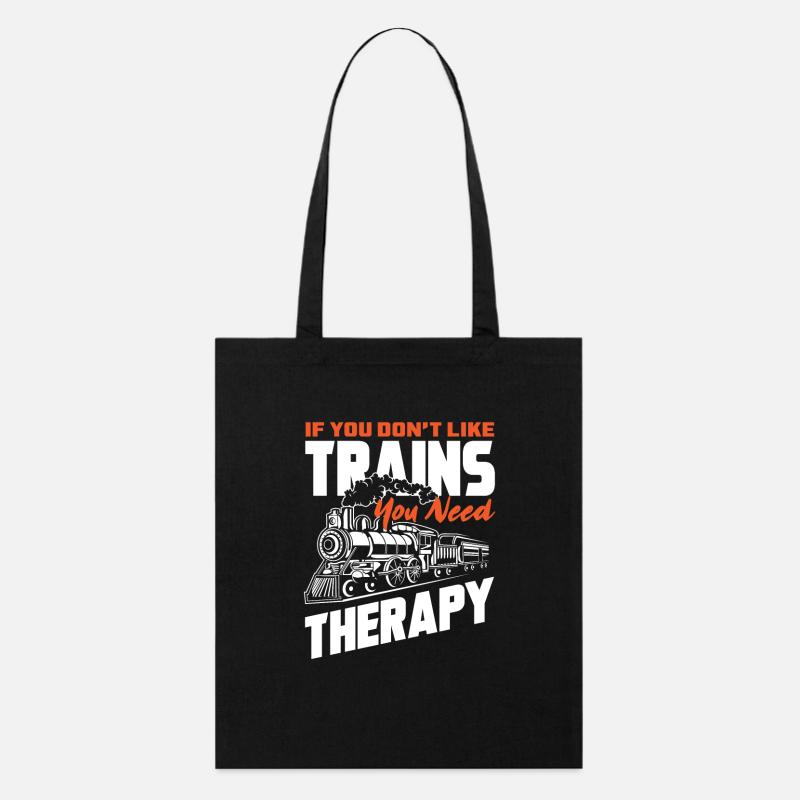 Wenn Du Züge Nicht Magst Brauchst Du Therapie - Stanley/Stella Bio-Stoffbeutel - Schwarz