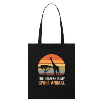 La girafe est mon animal spirituel safari rétro - Tote bag bio Stanley/Stella - noir - Devant