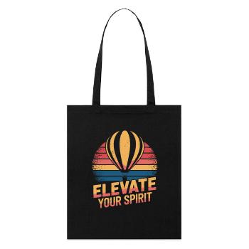 Hot Air Balloon Inspiration Quote Raise Your - Stanley/Stella Organic Tote Bag - black - Front
