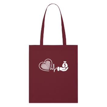 Loan Officer Loan Officer Heartbeat - Stanley/Stella Organic Tote Bag - burgundy - Front