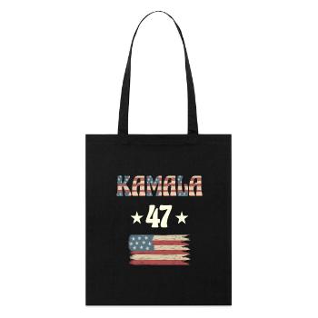 47 kamala - Stanley/Stella Bio-Stoffbeutel - Schwarz - Vorne