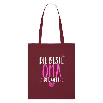 Großmutter Oma - Stanley/Stella Bio-Stoffbeutel - Burgunderrot - Vorne