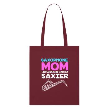 Saxophone Saxophonist - Stanley/Stella Organic Tote Bag - burgundy - Front