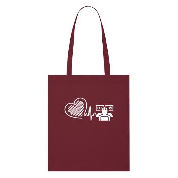 Mechanical Engineer Heartbeat - Stanley/Stella Organic Tote Bag - burgundy - Front