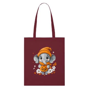Elefant Halloween Geschenk Frauen Männer Kinder - Stanley/Stella Bio-Stoffbeutel - Burgunderrot - Vorne