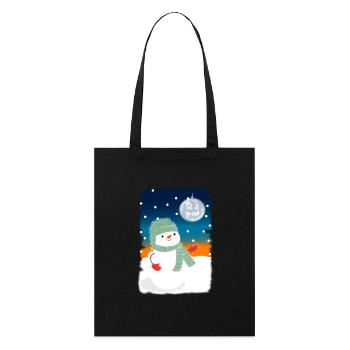 bonhomme de neige Let It Snow Man Lover cadeau - Tote bag bio Stanley/Stella - noir - Devant