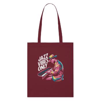 Jazz Vibes Only Musician Piano Art - Stanley/Stella Organic Tote Bag - burgundy - Front