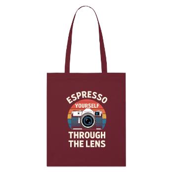 Espresso Yourself Fotograf durch die Linse - Stanley/Stella Bio-Stoffbeutel - Burgunderrot - Vorne