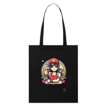 Pouce vers le haut Fille de dessin animé - Tote bag bio Stanley/Stella - noir - Devant