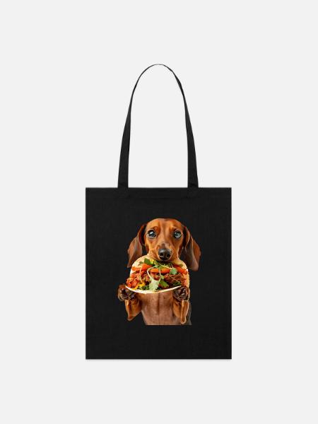 Dachshund - Stanley/Stella Bio-Stoffbeutel - Schwarz