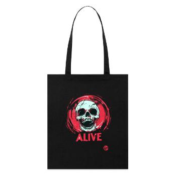 Lebendiger Totenkopf - Stanley/Stella Bio-Stoffbeutel - Schwarz - Vorne