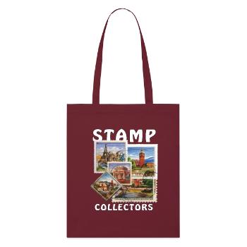 STAMP COLLECTORS - Stanley/Stella Organic Tote Bag - burgundy - Front