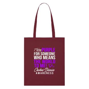 Crohn's disease - Stanley/Stella Organic Tote Bag - burgundy - Front