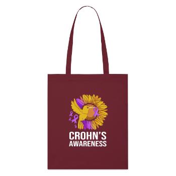 Crohn's disease - Stanley/Stella Organic Tote Bag - burgundy - Front