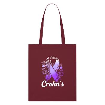 Crohn's disease - Stanley/Stella Organic Tote Bag - burgundy - Front