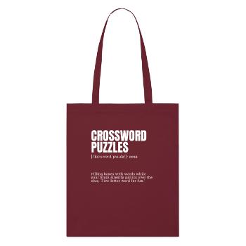 Mots croisés Laisser le cerveau paniqué Passe-temps D - Tote bag bio Stanley/Stella - bordeaux - Devant