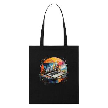 ordinateur portable calculatrice ordinateur - Tote bag bio Stanley/Stella - noir - Devant