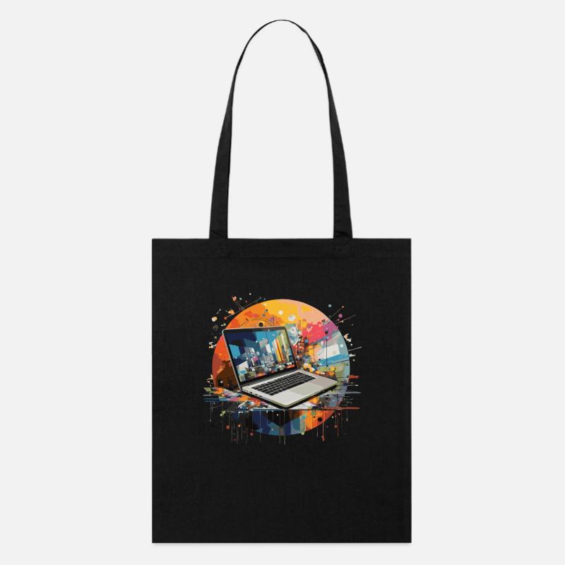 ordinateur portable calculatrice ordinateur - Tote bag bio Stanley/Stella - noir