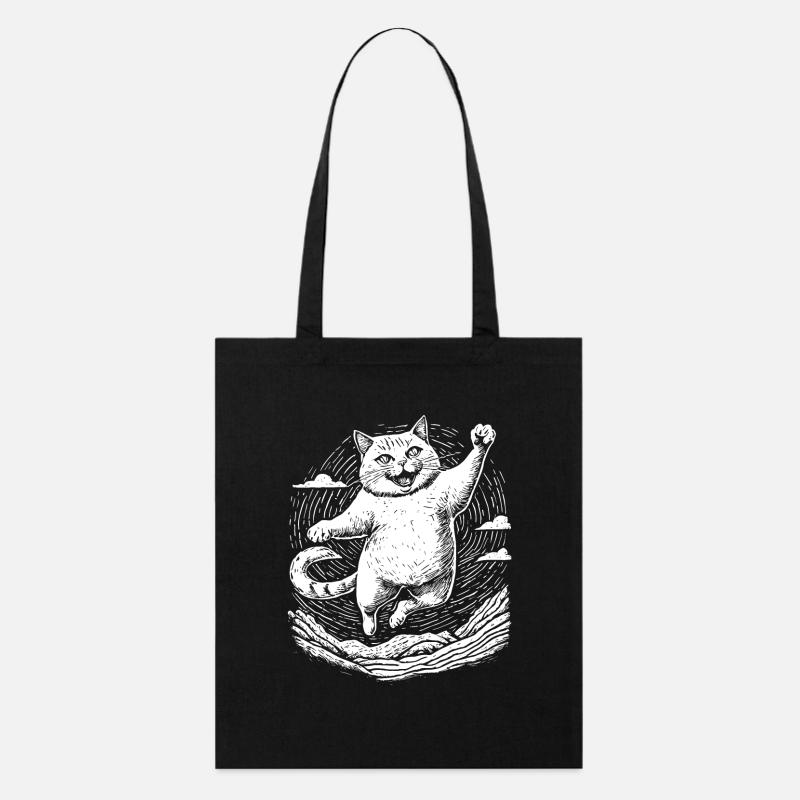 Cat practicing karate - Stanley/Stella Organic Tote Bag - black