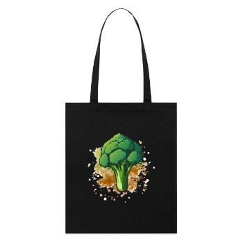 Végétarien Végétalien Brocoli Design - Tote bag bio Stanley/Stella - noir - Devant