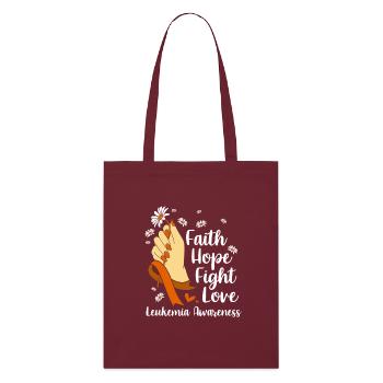 Sensibilisation à la leucémie - Tote bag bio Stanley/Stella - bordeaux - Devant