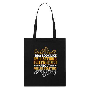 Parc à thème de montagnes russes - Tote bag bio Stanley/Stella - noir - Devant