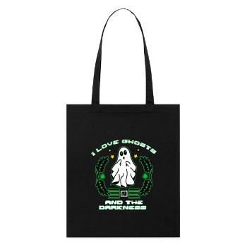 I love ghosts and the darkness - Stanley/Stella Organic Tote Bag - black - Front