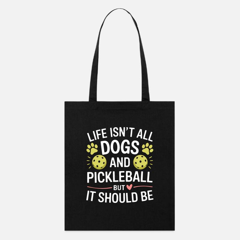 Pickleball Spruch Hund Lustige Pickleball Geschenk - Stanley/Stella Bio-Stoffbeutel - Schwarz