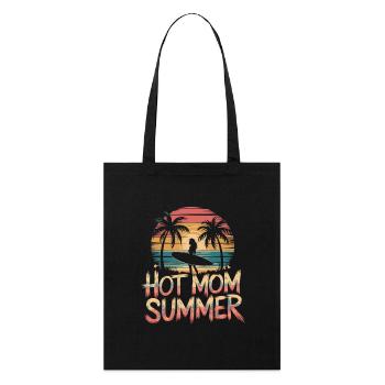 Hot Mom Sommer - Surfen - Stanley/Stella Bio-Stoffbeutel - Schwarz - Vorne