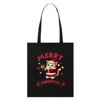 Merry Christmas Catmas kitty x-mas last minute - Stanley/Stella Bio-Stoffbeutel - Schwarz - Vorne