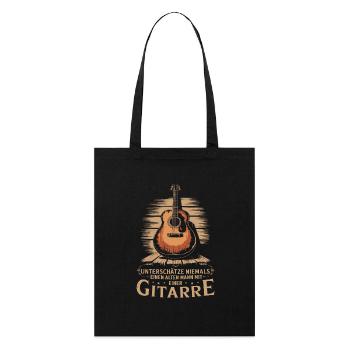 Alter Mann und Gitarre, Gitarrist Gitarren Spieler - Stanley/Stella Bio-Stoffbeutel - Schwarz - Vorne
