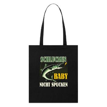 Hecht Angler SCHLUCKEN BABY NICHT SPUCKEN Lustiges - Stanley/Stella Bio-Stoffbeutel - Schwarz - Vorne