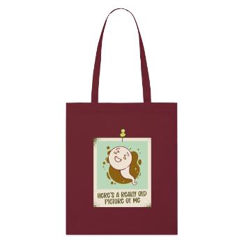 Here's a really old picture of me funny - Stanley/Stella Organic Tote Bag - burgundy - Front