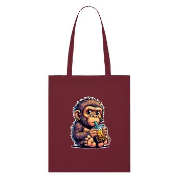 Neanderthal Bubble Tea - Stanley/Stella Organic Tote Bag - burgundy - Front
