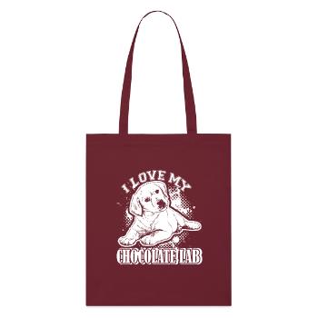 I Love Chocolate Labrador - Stanley/Stella Organic Tote Bag - burgundy - Front
