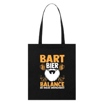 Bier Bärtig Bartträger Bart - Stanley/Stella Bio-Stoffbeutel - Schwarz - Vorne