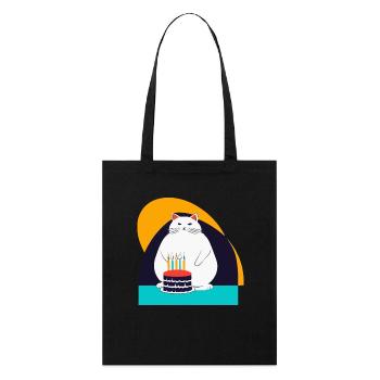 Cat celebrates fifth birthday - Stanley/Stella Organic Tote Bag - black - Front