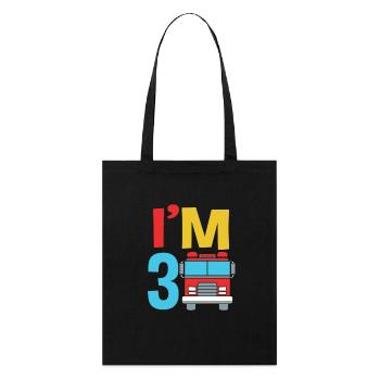 Fire engine children's birthday party - Stanley/Stella Organic Tote Bag - black - Front